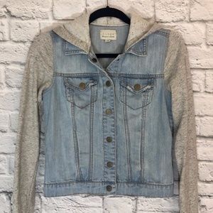 blue jean hooded jacket